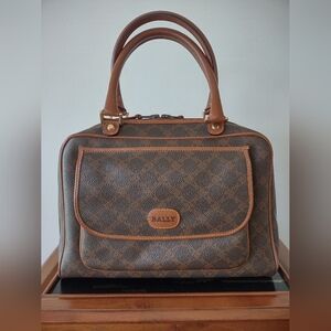 Bally Monogram Canvas Tote Cosmetic Travel Bag